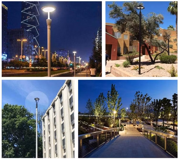 AC 100-277V Outdoor Lighting IP65 Smart Plaza Luminaire LED Post-Top Lantern