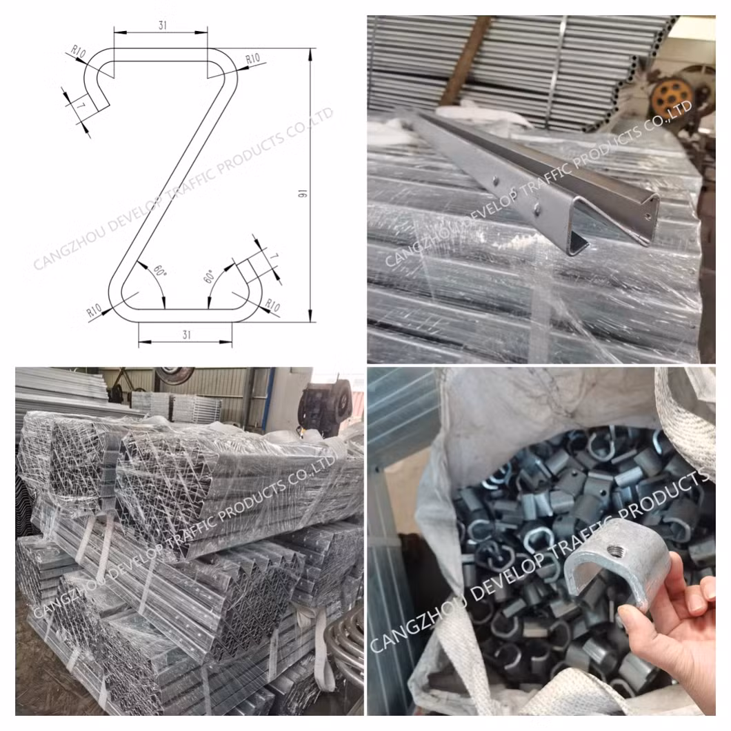 Highway Guardrail Post Crash Barrier Road Barrier Galvanized Z Steel Fence Post
