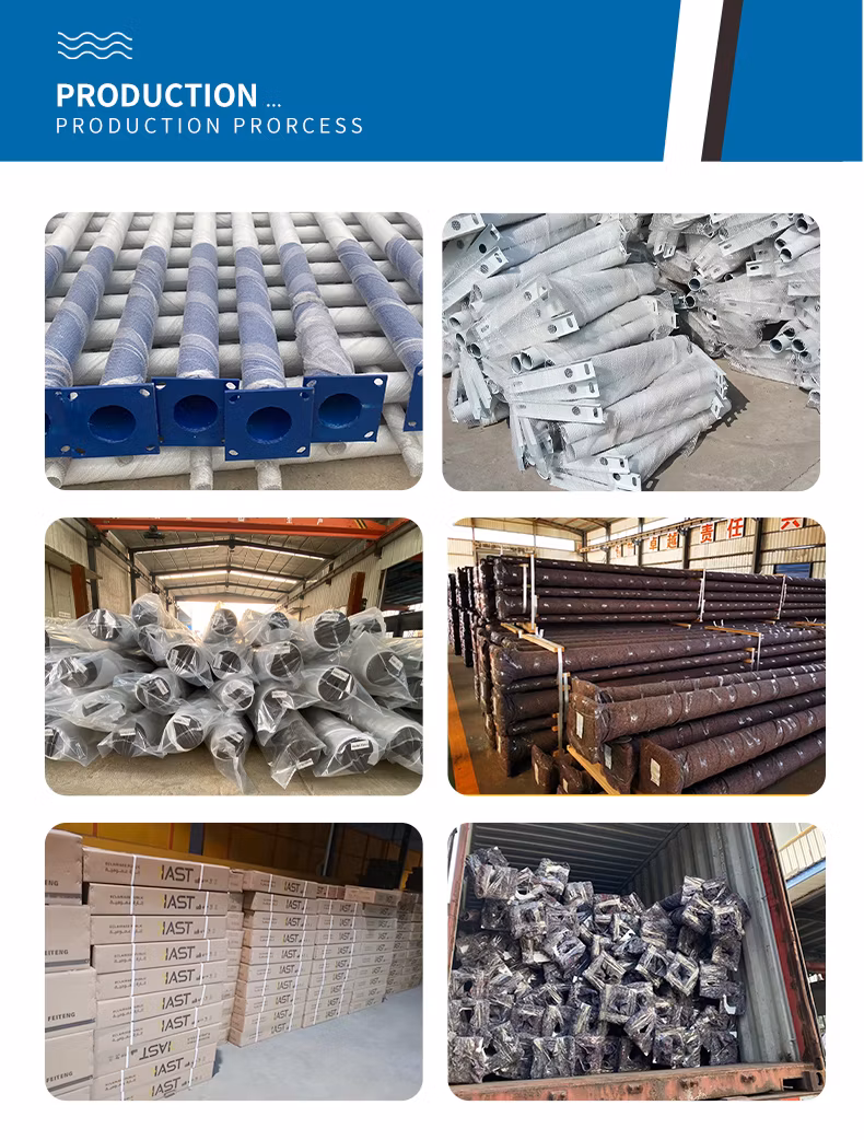 Customized Outdoor 9m 10m 12m Double Single Arm Price Galvanized Steel Solar Street Light Pole Post Lamp Pole