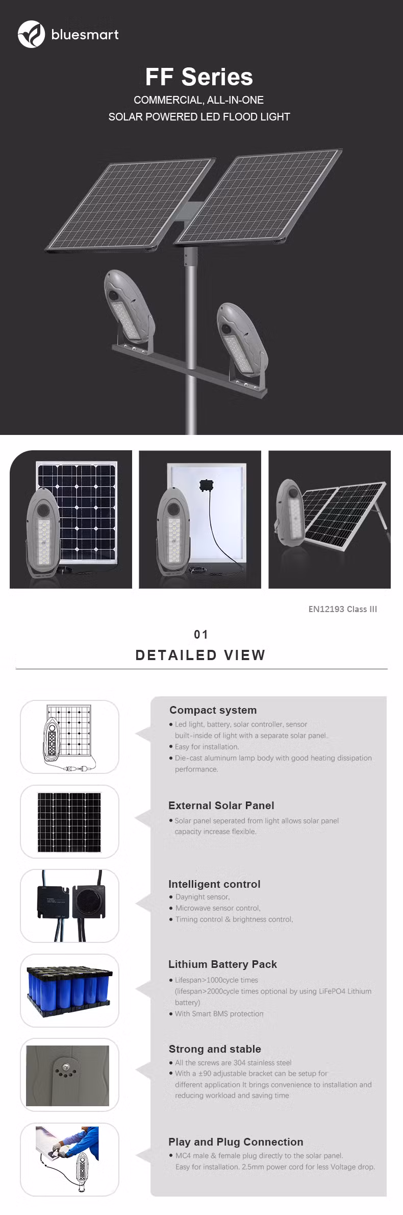 IP65 100W Outdoor LED Solar Flood Billboard Lighting LED Solar Flood Lamp Road Light LED Street Lamp