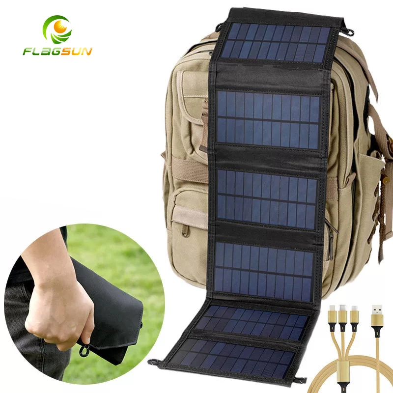 Foldable Portable Solar Panel 10W 20W 30W Charger Mono Foldable Solar Panel