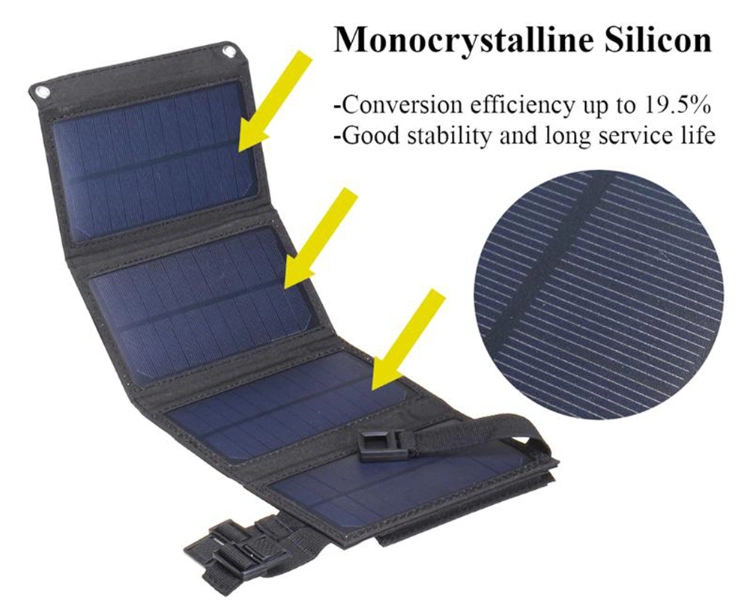 Foldable Portable Solar Panel 10W 20W 30W Charger Mono Foldable Solar Panel