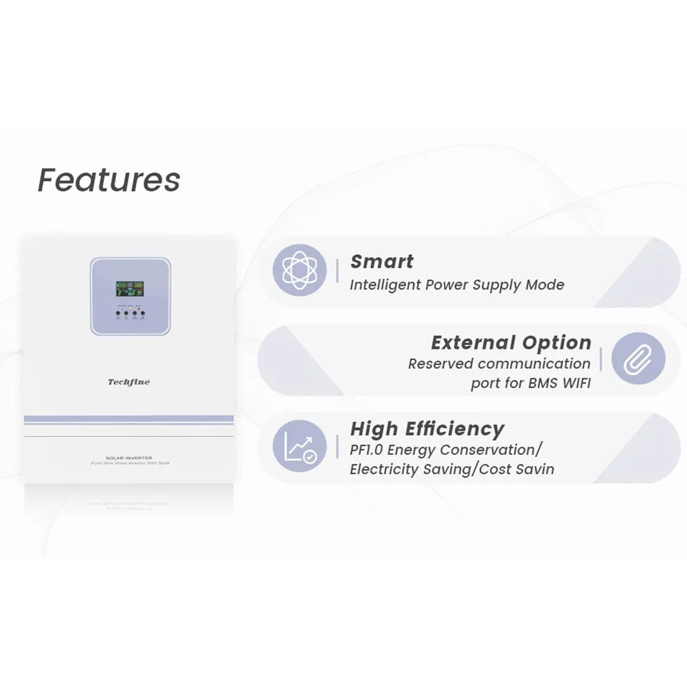 Manufacturer off Grid Hybrid Solar Inverter Soalr Panel Power Pure Sine Wave Inverters with MPPT Controller and UPS Mode for Home Use 10kVA Solar Inverter