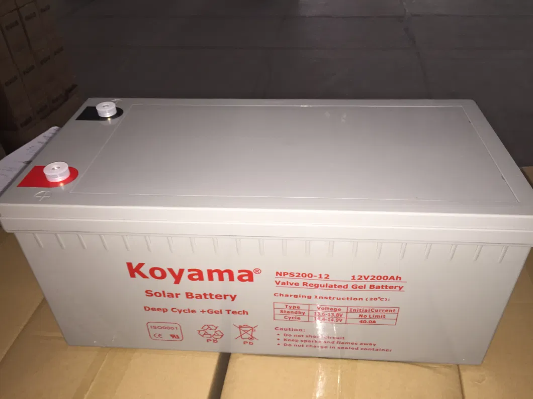 CE Approved 12V Inverter Deep Cycle Gel Solar Storage Battery 200ah