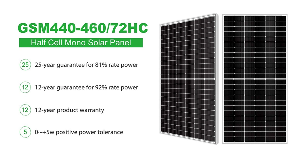 420W 440W 460W Monocrystalline Lowest Price Roof Top Solar Panel for Sun Power System