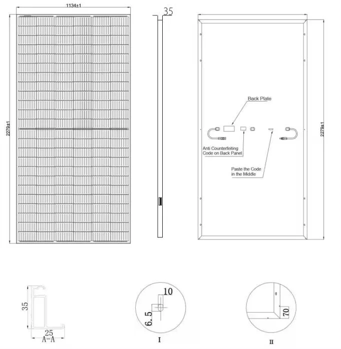 Angxu Double Glass 550W 560W 580W Panel Solar Install on Flat Roof Tile