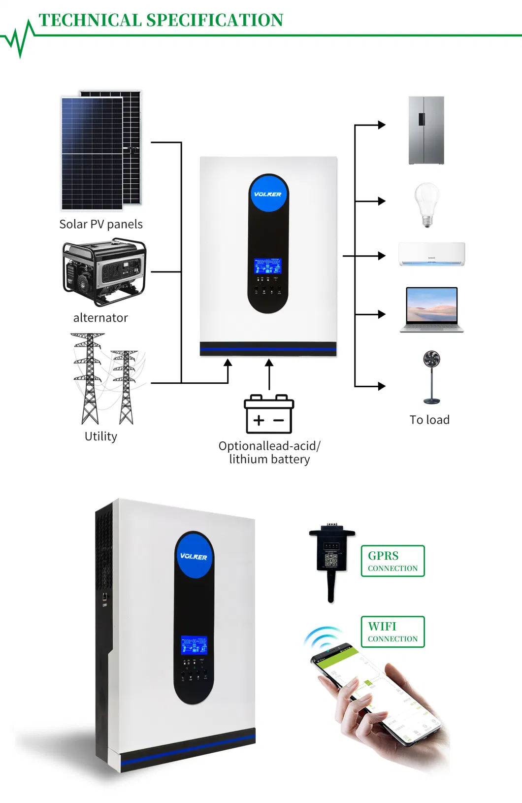 Manufacturer 1.5kw 2.5kw 3.6kw 4.2kw 6.2kw 24V 48V 230V MPPT Hybrid Invertor Home Power Battery System Solar String Inverter