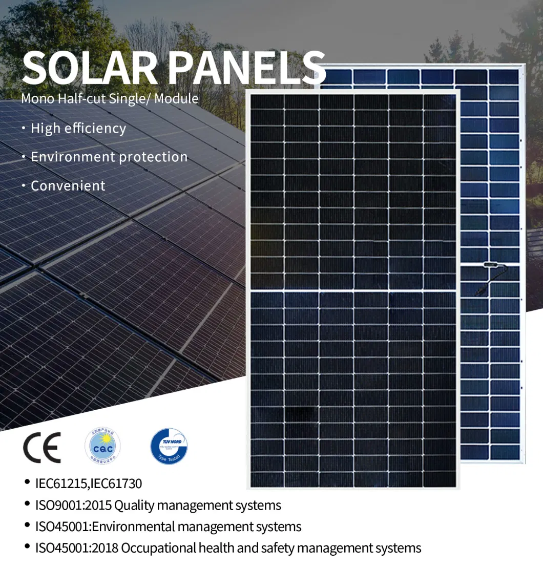 575W Half Cell Photovoltaic N Type PV Module Bifacial Monocrystalline Renewable off Grid Home System Solar Energy Power Panel