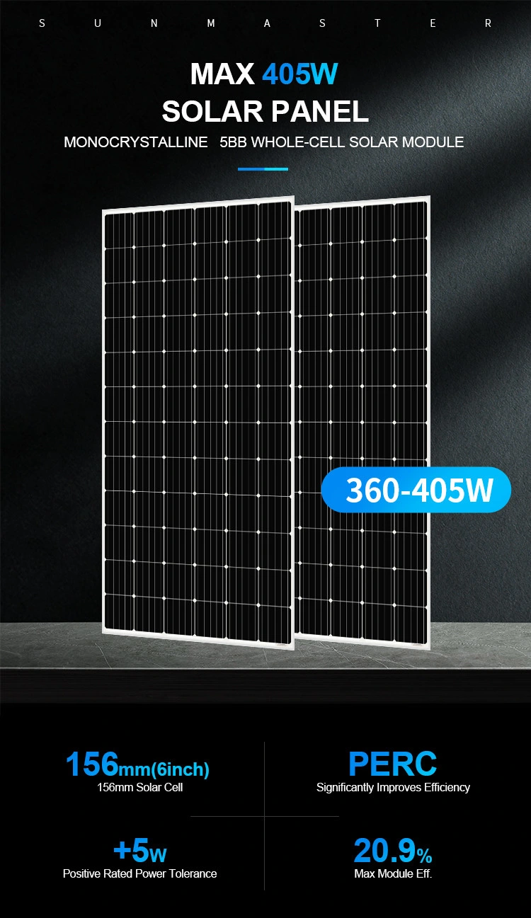 Wholesale Cost 100W 275W 365W 9bb 300W 200W 150W 400 Watt PV Half Cell Doubble Glass Monocrystalline Solar Panel