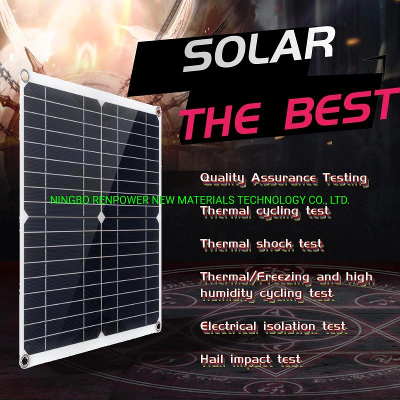 50W High-Efficiency Semi-Flexible Solar Panel for Yacht, RV