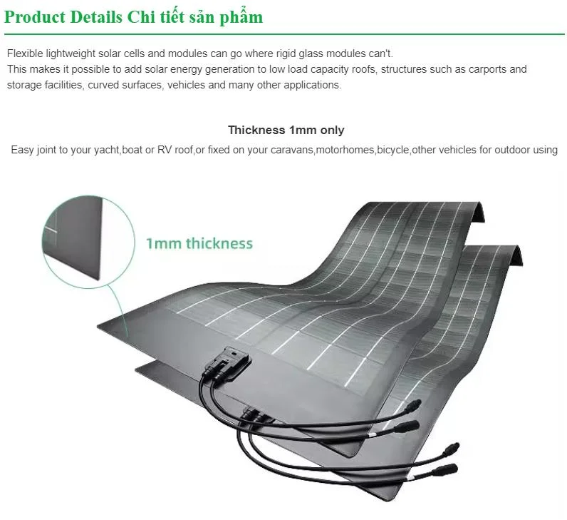 CIGS 150W Thin Film Flexible Solar Cell Panel 100W Flexible Solar Panel 400 Watt 500W Portable Solar Panels 200W 300W