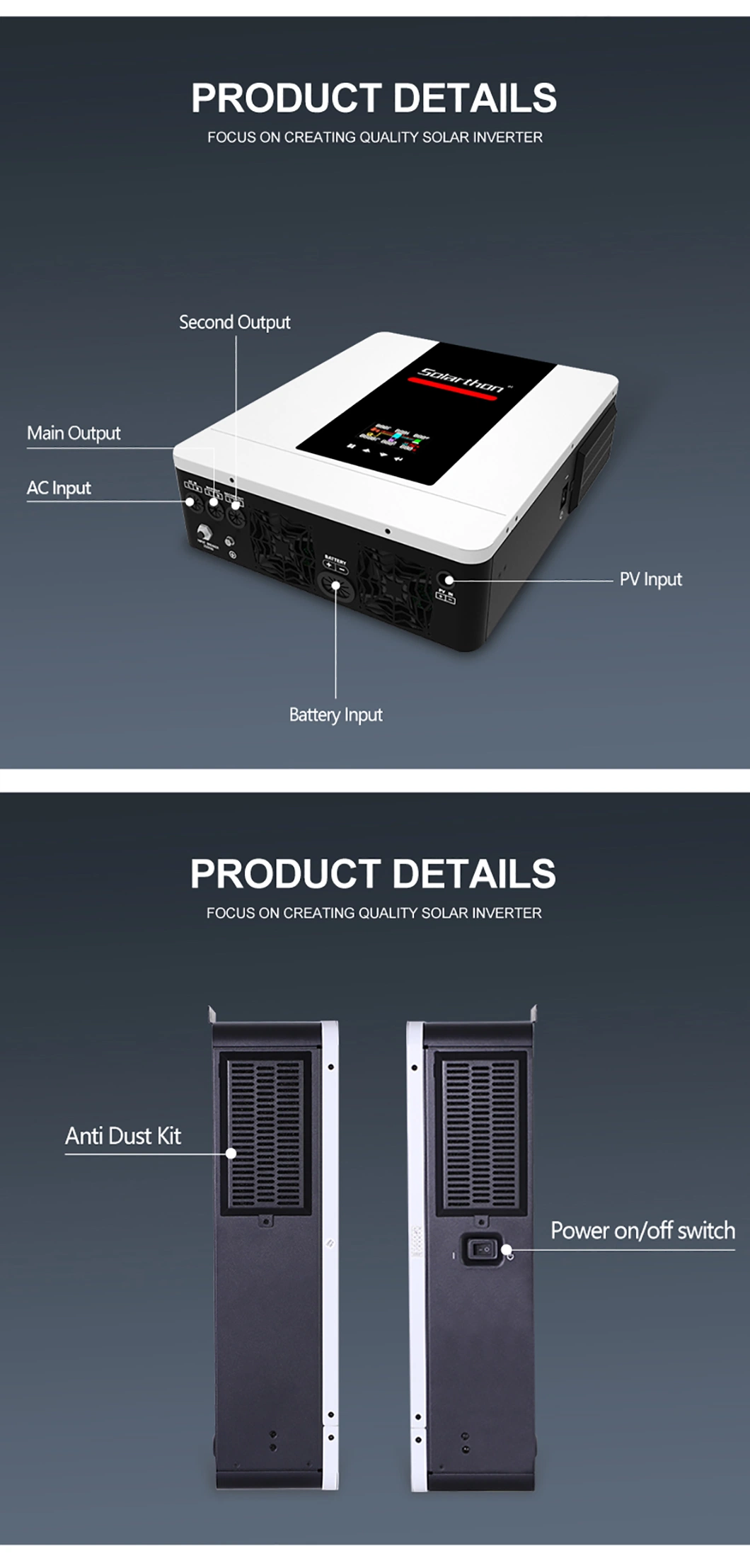 MPPT Hybrid Inverter Photovoltaic 3K 3.5K 5K 3 Phase Solar Power Inverter Price on off Grid in Stock Enery Storage Inverter