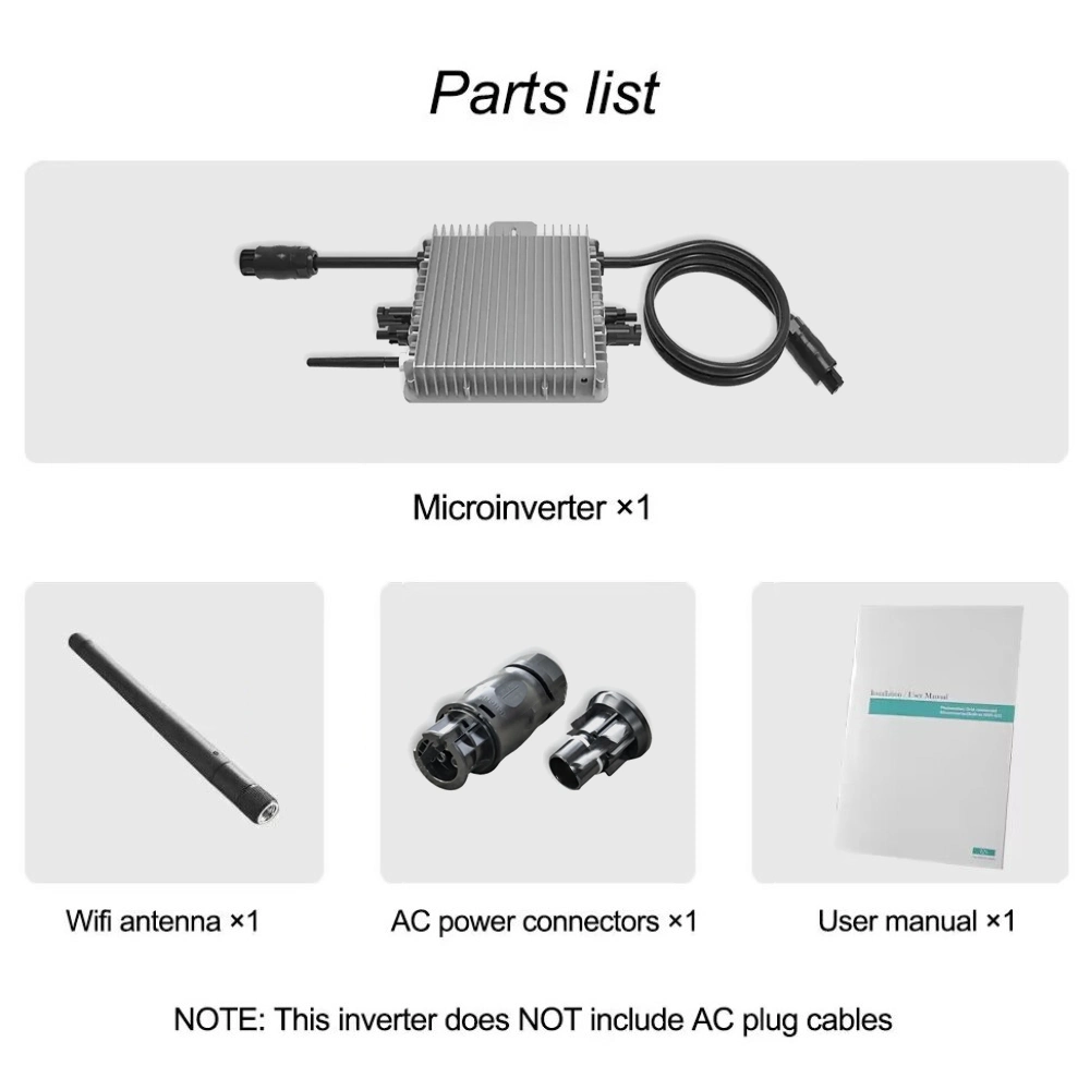 Waterproof Solar Inverter 600W 800W 1000W Solar Microinverter MPPT Rapid Shutdown