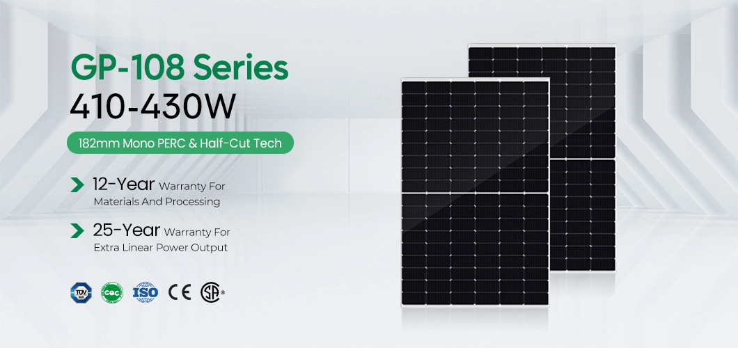 Top 10 Brand 108 Cells 405W 415 Watt 425W PV Solar Panel