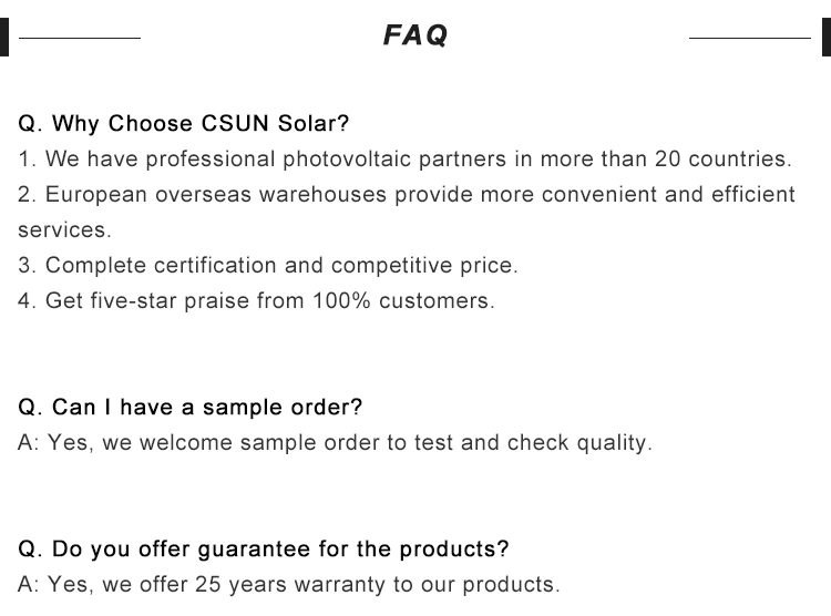 Csun 410wp High Capacity Factory Mono Solar Panels