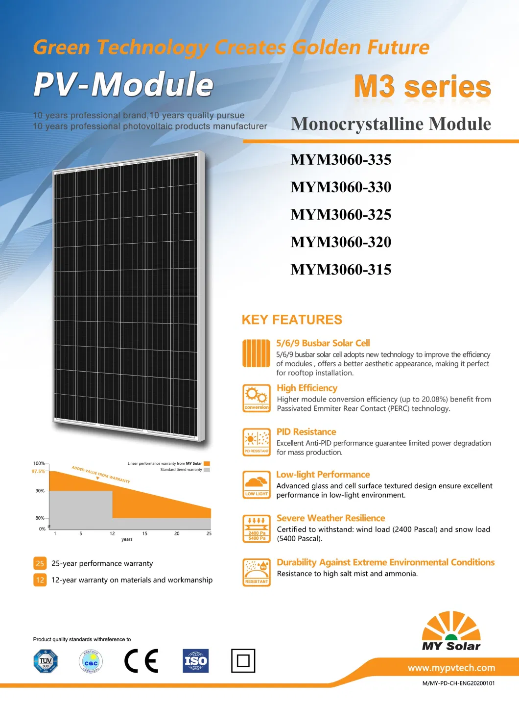 Mysolar Solar Panels for Home Cost Mono335W Sun Panel 315W 320W 325W 330W 335W for Sale