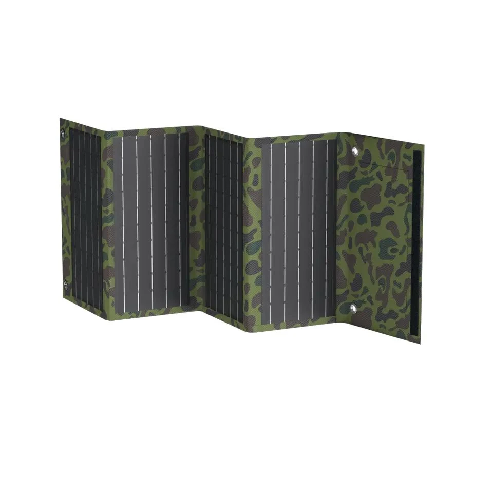 Custom Foldable Solar Panel Bag High Efficiency Flexible Sunpower Cell 40W Folding Outdoor Camouflage Solar Panel Bag