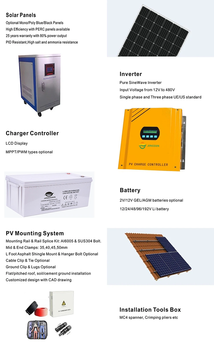 Easy Installation on and off Grid Energy Storage 10kw Solar PV Panel Power Energy System