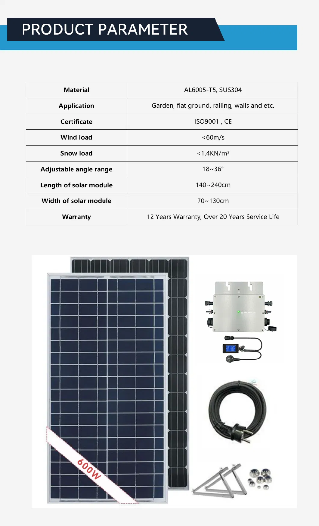 Cost-Effective Solar Power Generation Device Balcony Roof Solar Panel