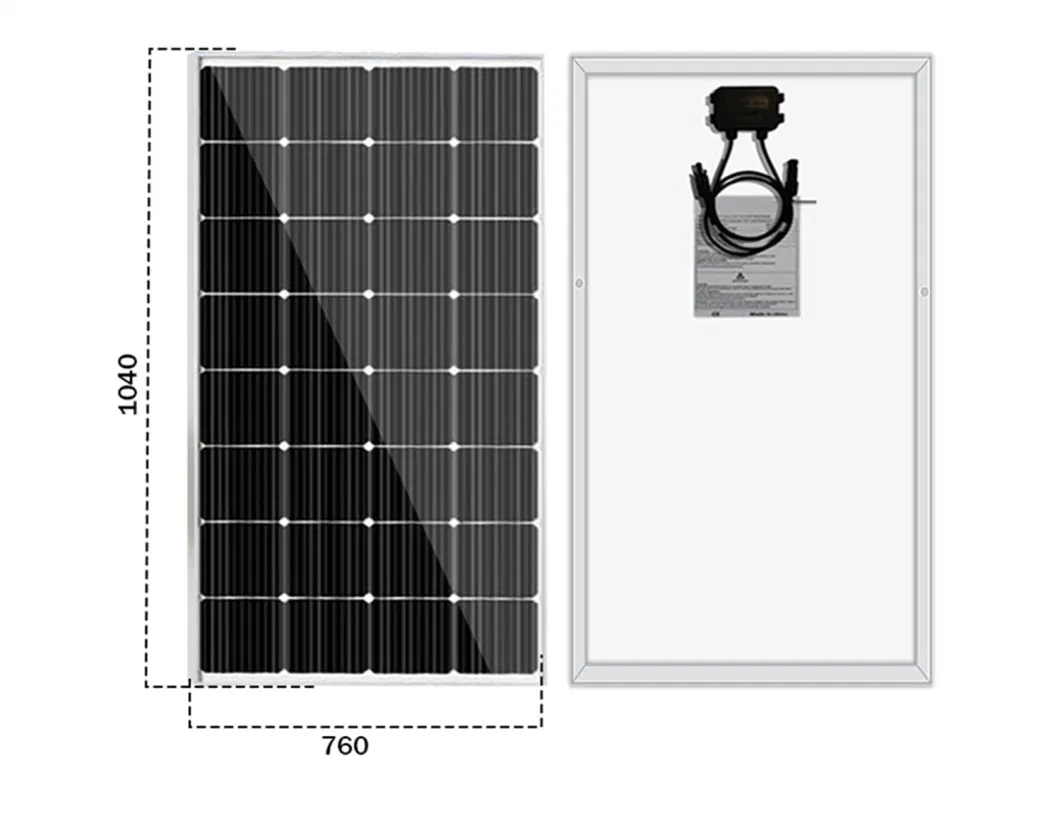 Mono (182mm) Manufacturer 100W 120W 160W 32 Cells Monocrystalline Photovoltaic Solar Panels