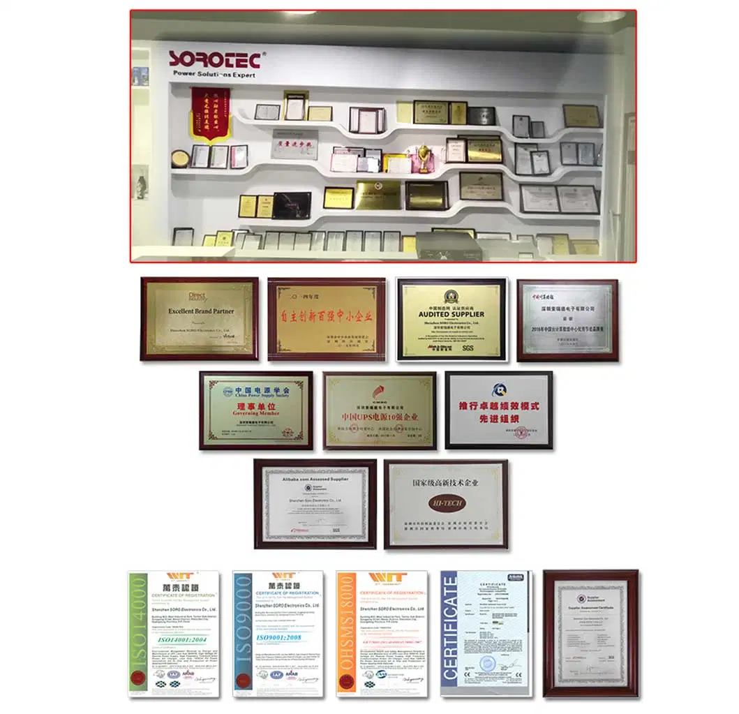 Sorotec 120-450VDC MPPT Range 3kw 5.5kw on/of Grid Hybrid Solar Power Inverter with Touch Screen Display