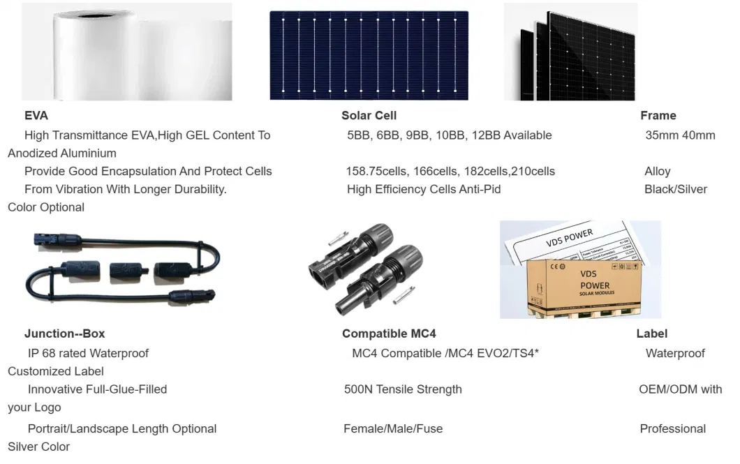 Vds German Brand 530W 540W 550W Solar Power Energy PV Module Solar Panel Price Monocrystalline Solar Panel