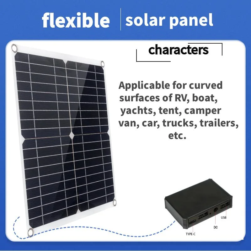 Mono PV Flexible 6W 10W 12W 14W 20W 40W Solar Panel for Charge / Hiking / Mobile