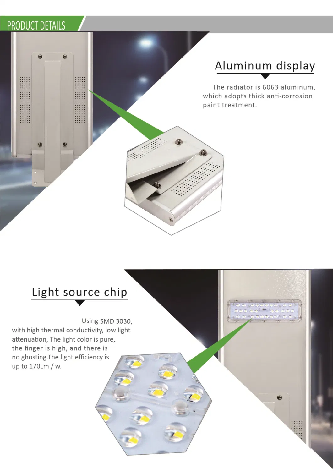 Yistar LED Solar Panel Battery The Pole Powered Integrated All in One Post Garden Road Lawn Street Lights