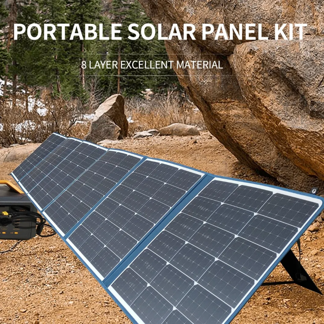 Folding Mobile Supply Large Capacity 300W Portable Solar Panel with Power Station