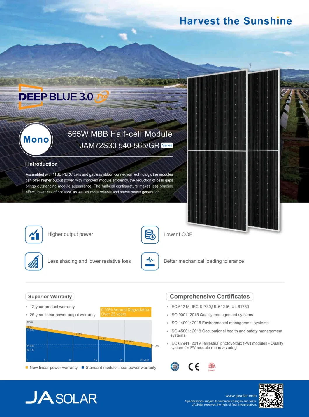 TUV CE Half Cell Ja 525 535 565W Wholesale Poly PV Fold Flexible Black Monocrystalline Polycrystalline Photovoltaic Module Mono Solar Energy Power Panel