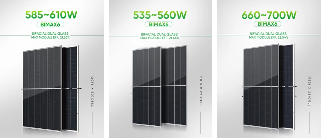 Sunpal Bimax6 Top Brand Double Glass Solar Panel 660W 665W 670 Watt Solar Panels