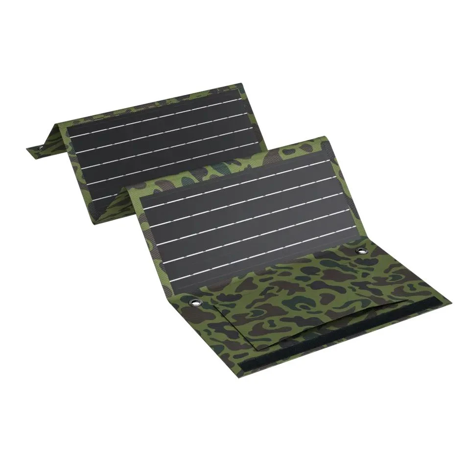 Custom Foldable Solar Panel Bag High Efficiency Flexible Sunpower Cell 40W Folding Outdoor Camouflage Solar Panel Bag