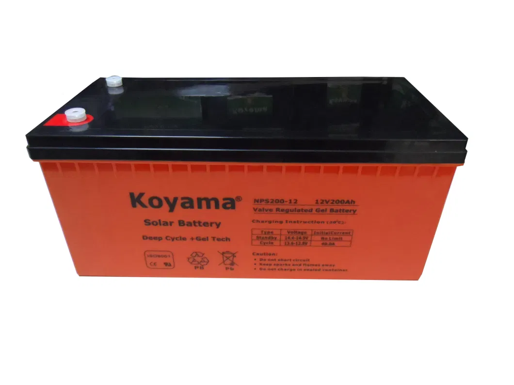 CE Approved 12V Inverter Deep Cycle Gel Solar Storage Battery 200ah