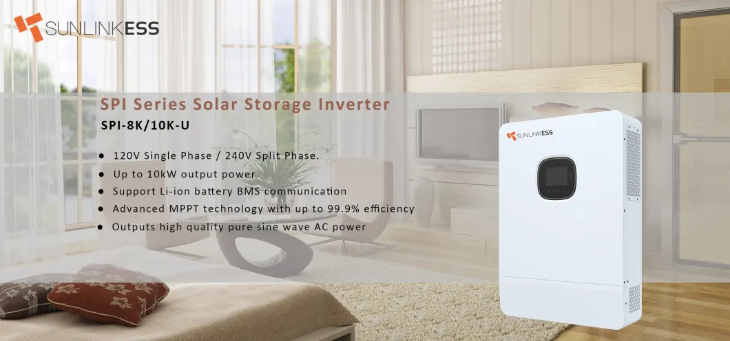 Sunlink Spi-10K-U 2 MPPT Home Energy Storage Photovoltaic Grid Tie Inverters off Grid Solar System Inverter