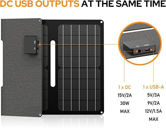 Monocrystalline Silicon Cells 10W ETFE Integrated Laminated Foldable Solar Panel Camping Use Mobile