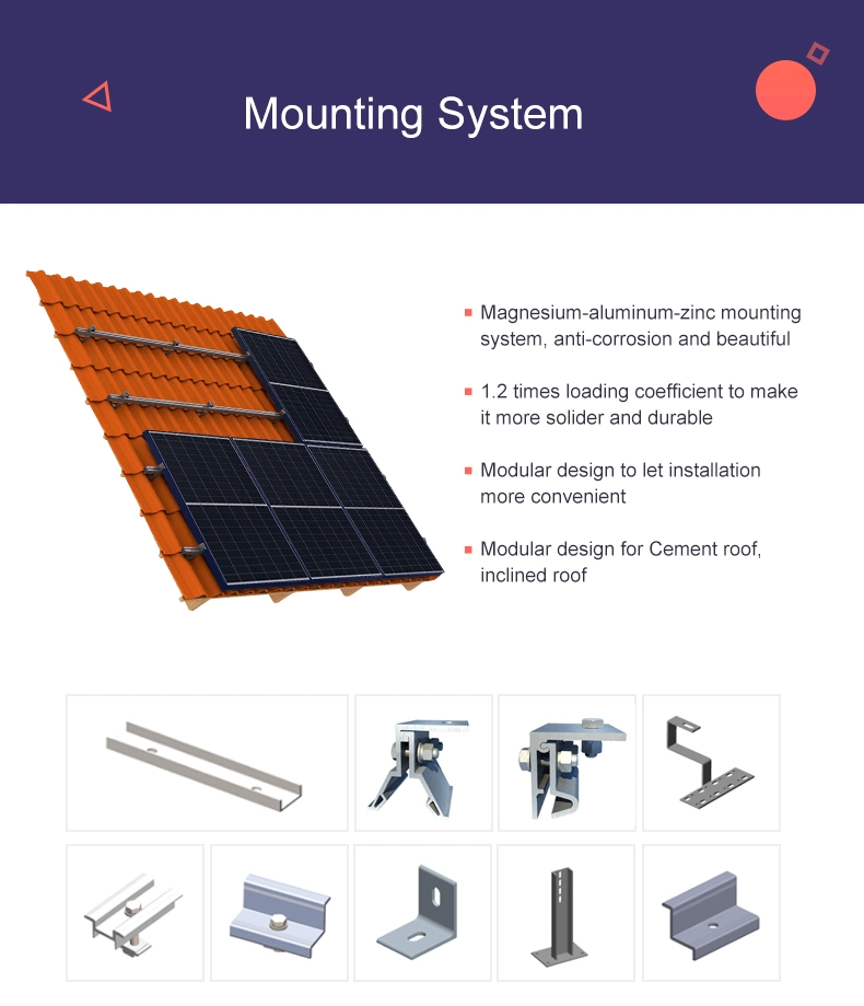 Moregosolar Solar Storage Energy System 12kw 10kw High Quality Solar Panels Lithium Battery Growatt Hybrid Inverter