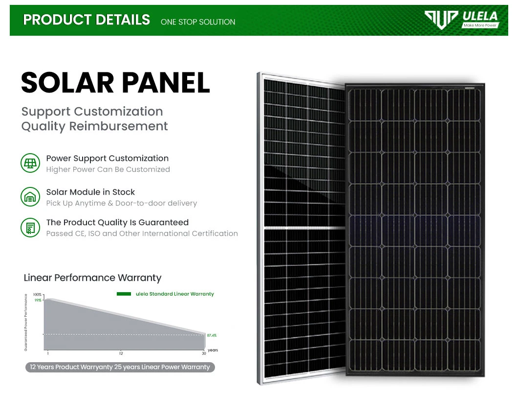 Ulela Flexible Panel Solar Fabricators Sample Available Solar Panel 10000W China 158mm 200 Watt Polycrystalline Solar Panel