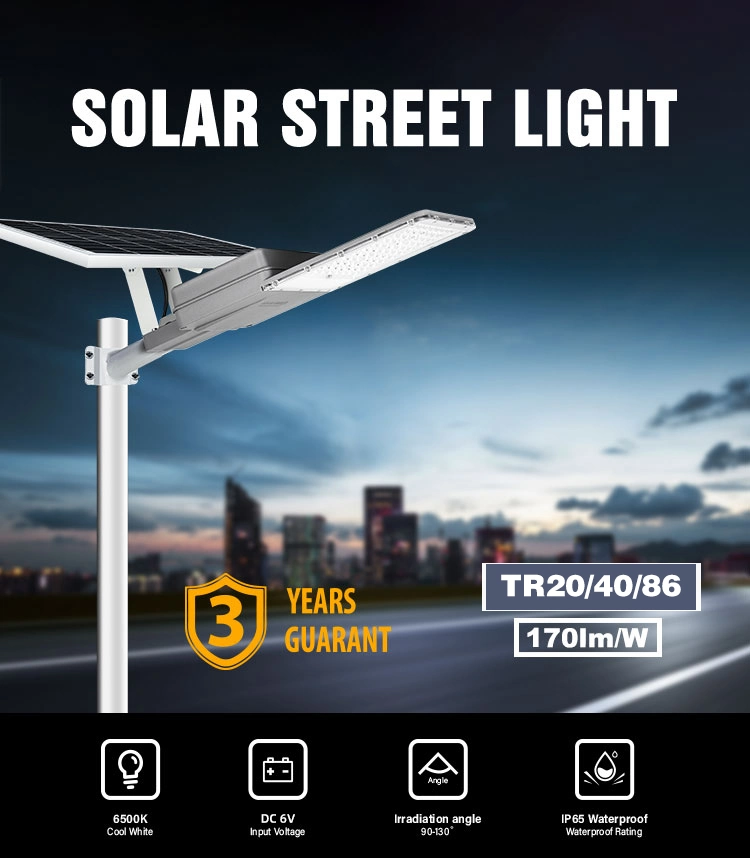 Aluminum Road Integrate IP65 Solar Panel Outdoor Lighting All in One 50W 100W 150W 200W 300W 500W Solar LED Street Light