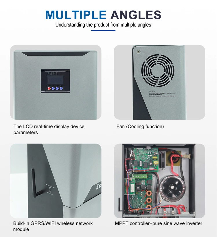 Hybrid Solar Power Inverter 2kw 3kw 4kw 5kw 6kw off-Grid Tie Pure Sine Wave Combined with MPPT Solar Charge Controller