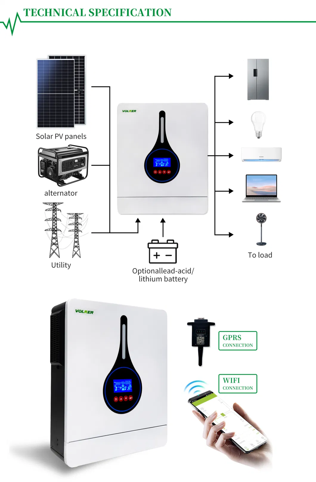 All in One 2kVA 3kVA 4kVA 5kVA 6kVA Power Hybrid Inverter Charger Solar Photovoltaic Inverters Pure Sine Wave Integrated Inverter for Sale