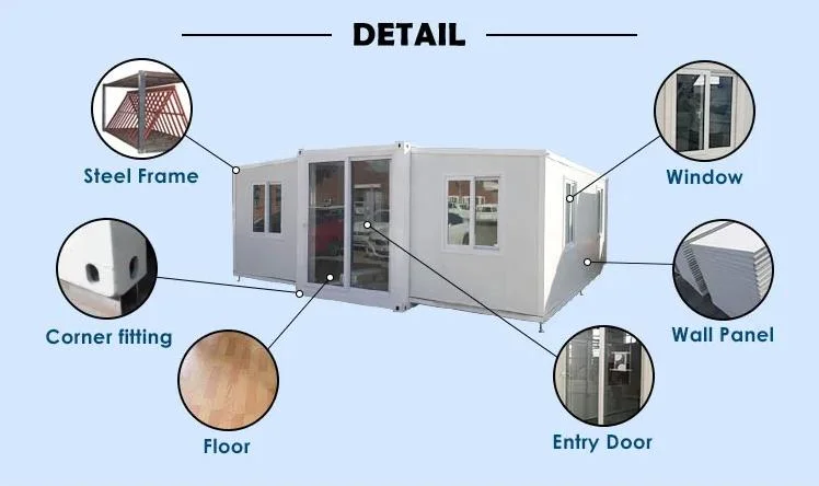 20FT/40FT Expandable Prefab House Villa Smart 2 Bedrooms Prefab Container Home