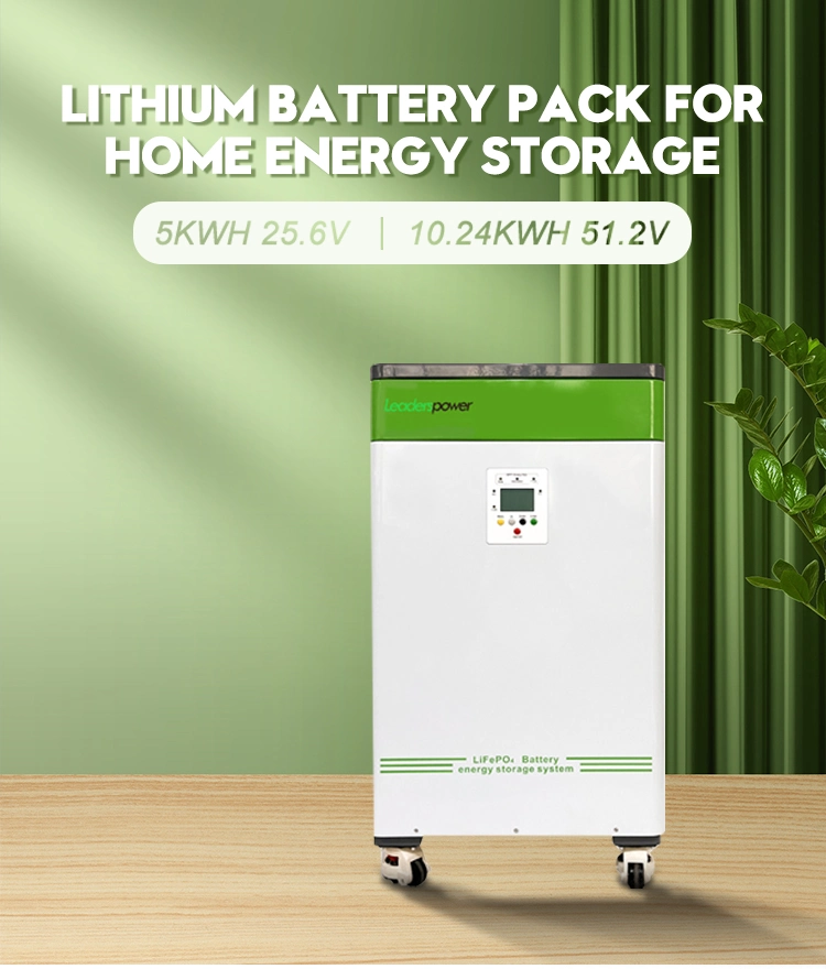 Stackable Lithium Battery Pack 5kwh 10kwh 48V 51.2V 100ah 200ah LiFePO4 Home Solar Energy Battery Pack Movable Home Inverter Power Battery Solar Cell 12V