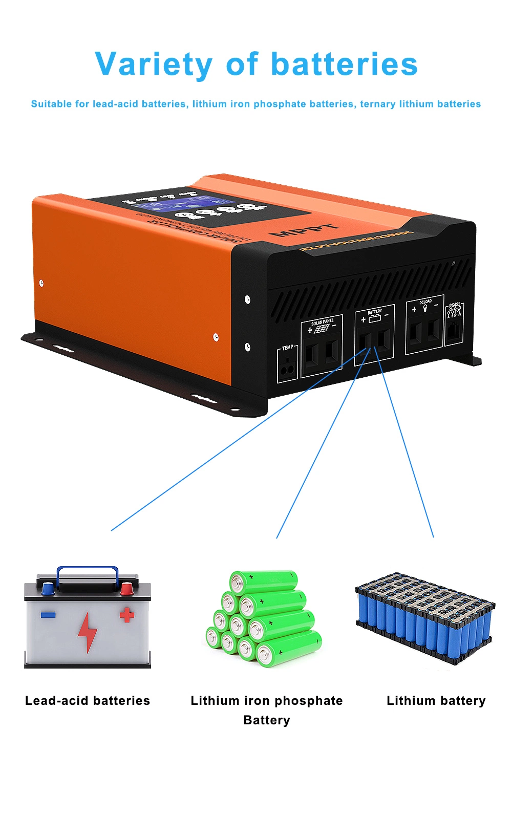 12V 24V 36V 48V Solar Panel Battery MPPT Solar Charge Controller