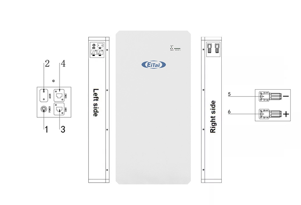 Eitai 10kwh Lithium Powerwall Solar Energy Storage IP54 Waterproof Solar Panel Battery for off Grid System