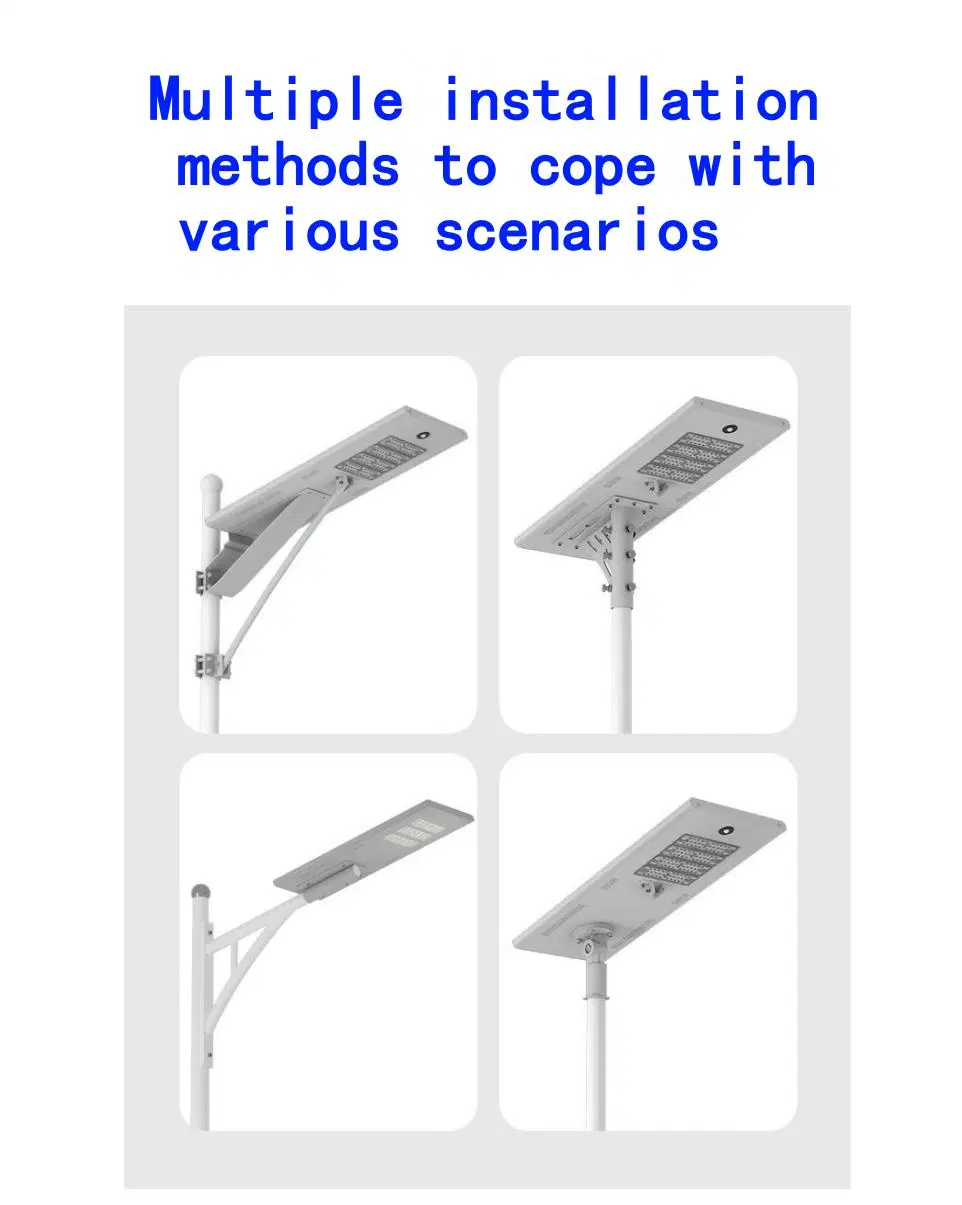 Integrated Aluminium IP65 IP66 IP67 Waterproof Outdoor LED Solar Street Light with Motion Sensor Lithium Battery and Solar Panel