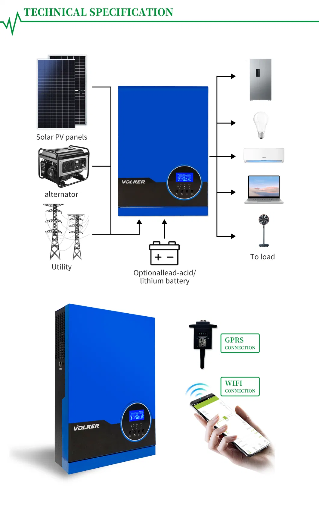 2kw 3kw 4kw 5kw 6kw 8kw 10kw off-Grid Solar Panel Hybrid Inverter Solar PV Power Invertor for Energy Storage System with MPPT Controller