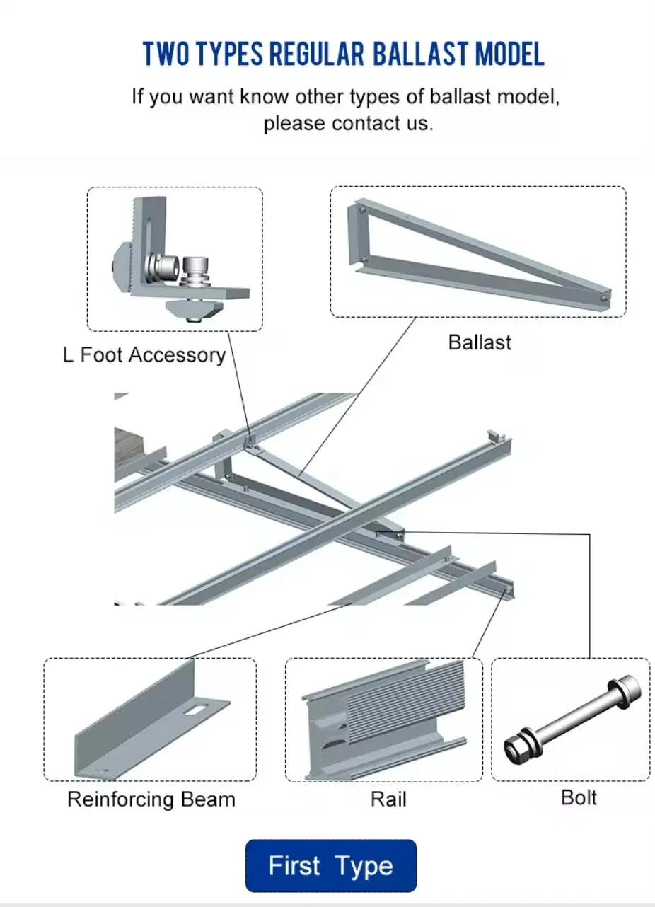 China Factory Price Solar Panel Flat Roof Installation Mounting Solar Ballasted Roof Mounting Systems