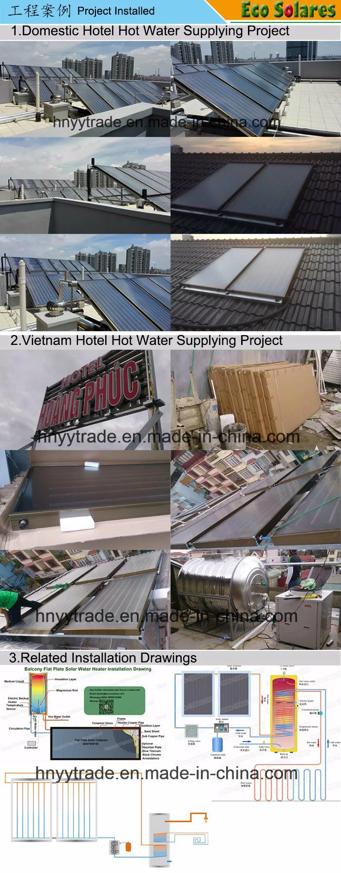 Solar Hot Water Heater System Flat Plate Solar Panel