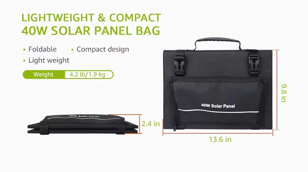 High Efficiency Foldable Solar Panels 40W 60W 120W 15V 18V Black Flexible Solar Panels Portable Folding Solar Panel