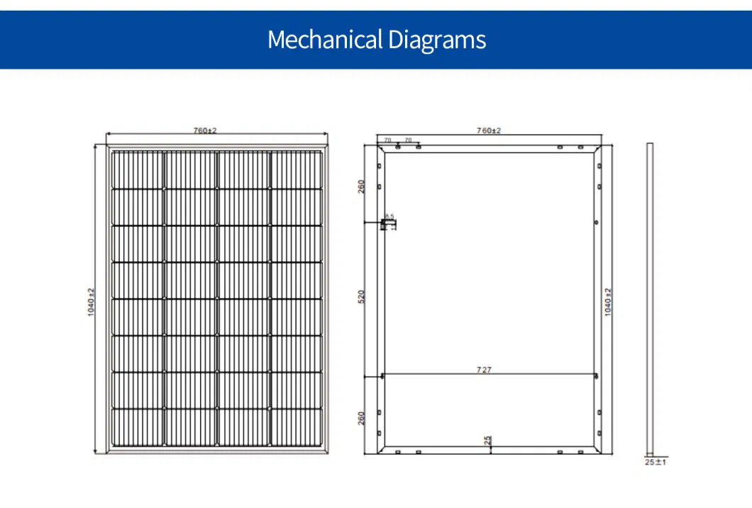 160W Photovoltaic PV Module Monocrystalline Small Home on off Grid Renewable Storage Energy System Solar Panels Sun